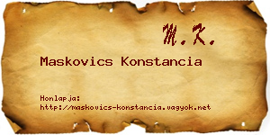 Maskovics Konstancia névjegykártya